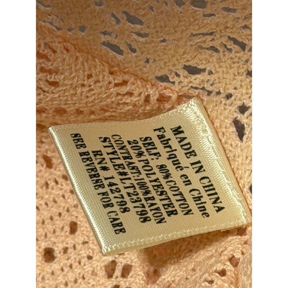 Loverich Peach Knit Beach Cover Up With Tie Front Elastic Waist Crochet Style Sz - Picture 5 of 12